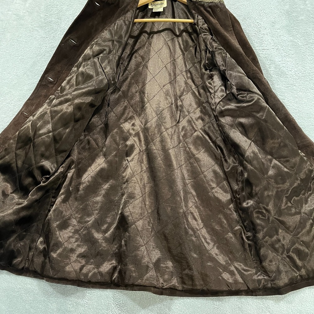 Vintage Bagatelle Coat Womens Medium Brown Suede Faux Fur Quilted 90s Western‎ - Picture 4 of 15